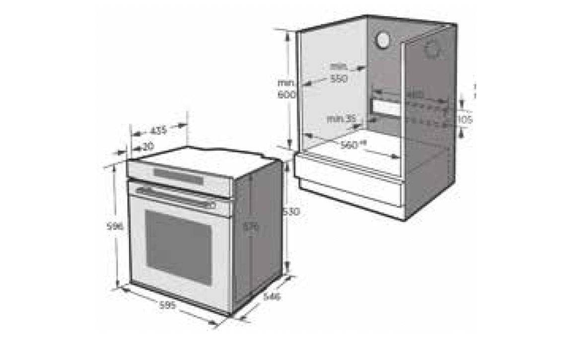 Diamond 77 MWO Combi Oven Installation Diagram